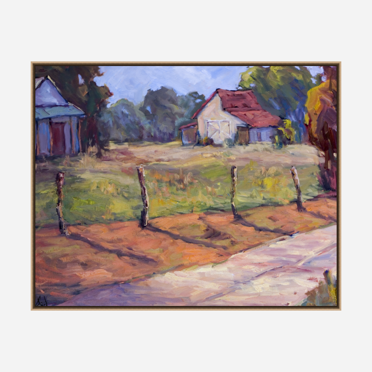 Country Lane Artist Enhanced Canvas Print