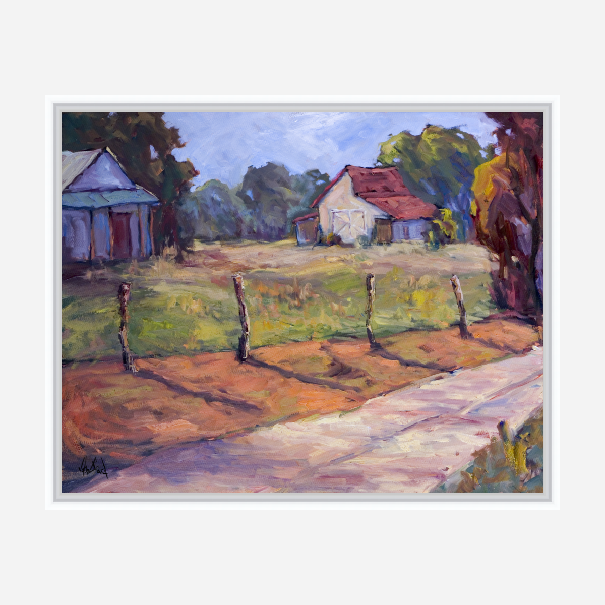 Country Lane Artist Enhanced Canvas Print