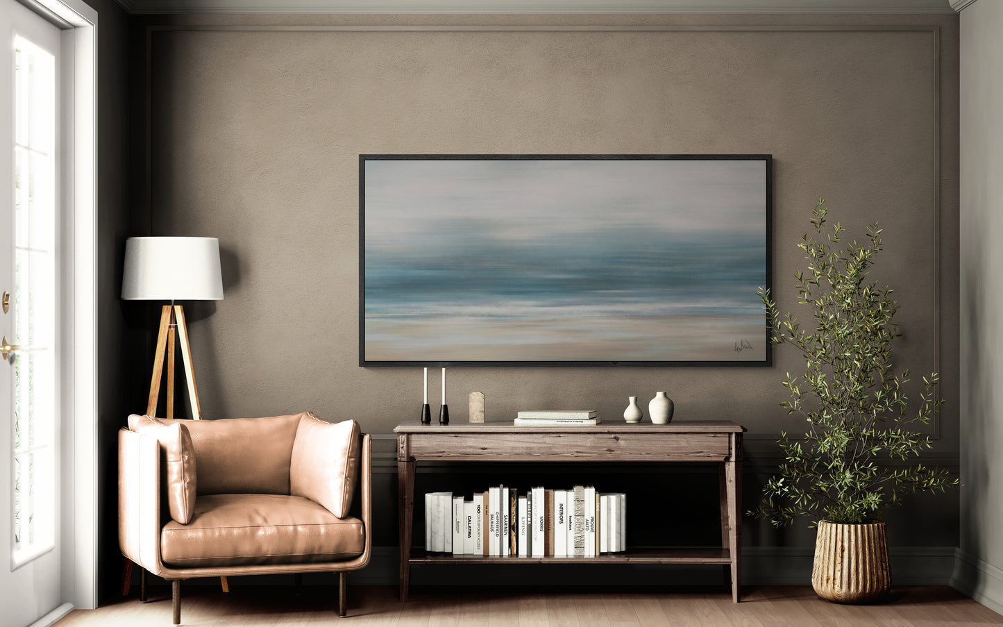 Tranquil Shore Artist Enhanced Canvas Print