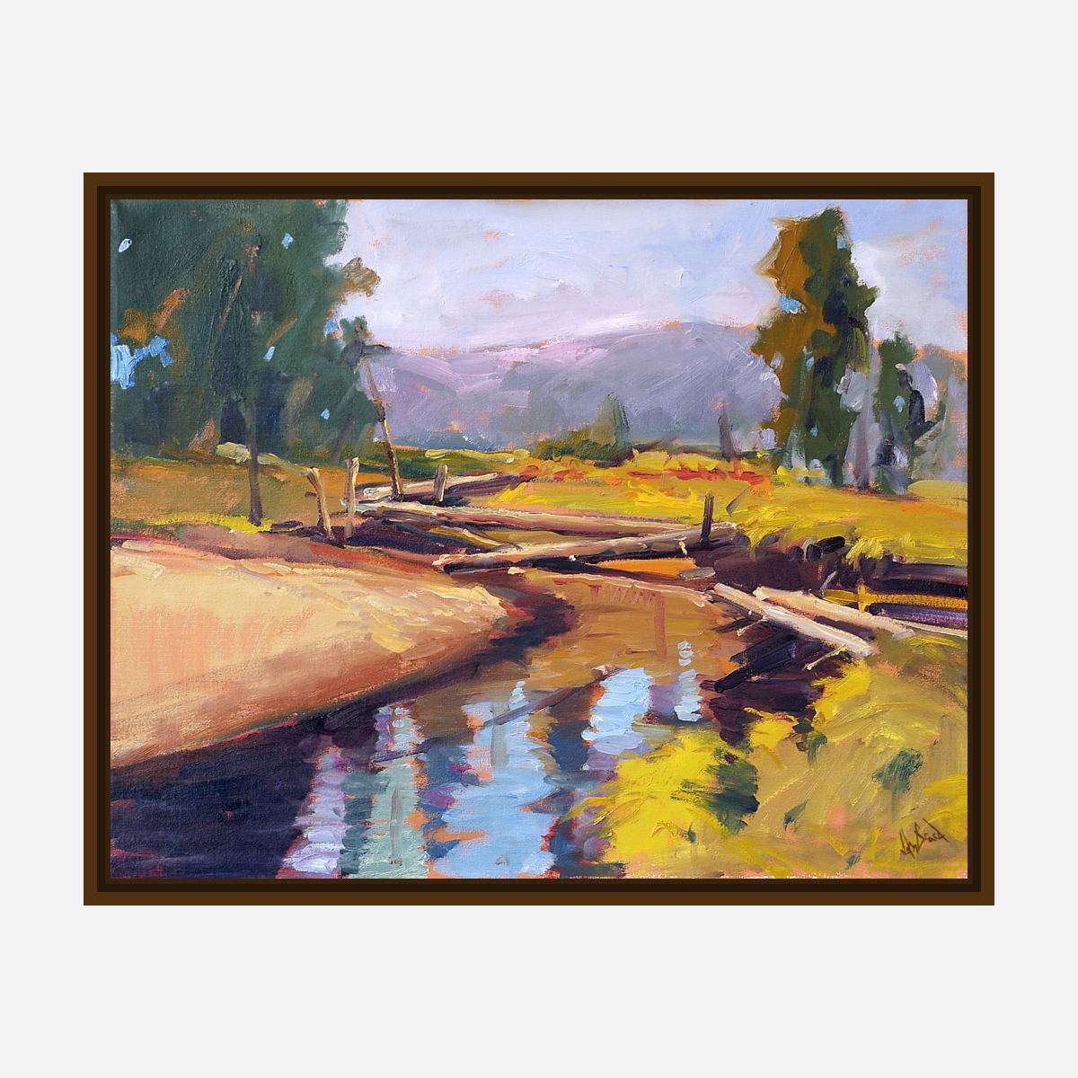 Creek Crossing Artist Enhanced Canvas Print