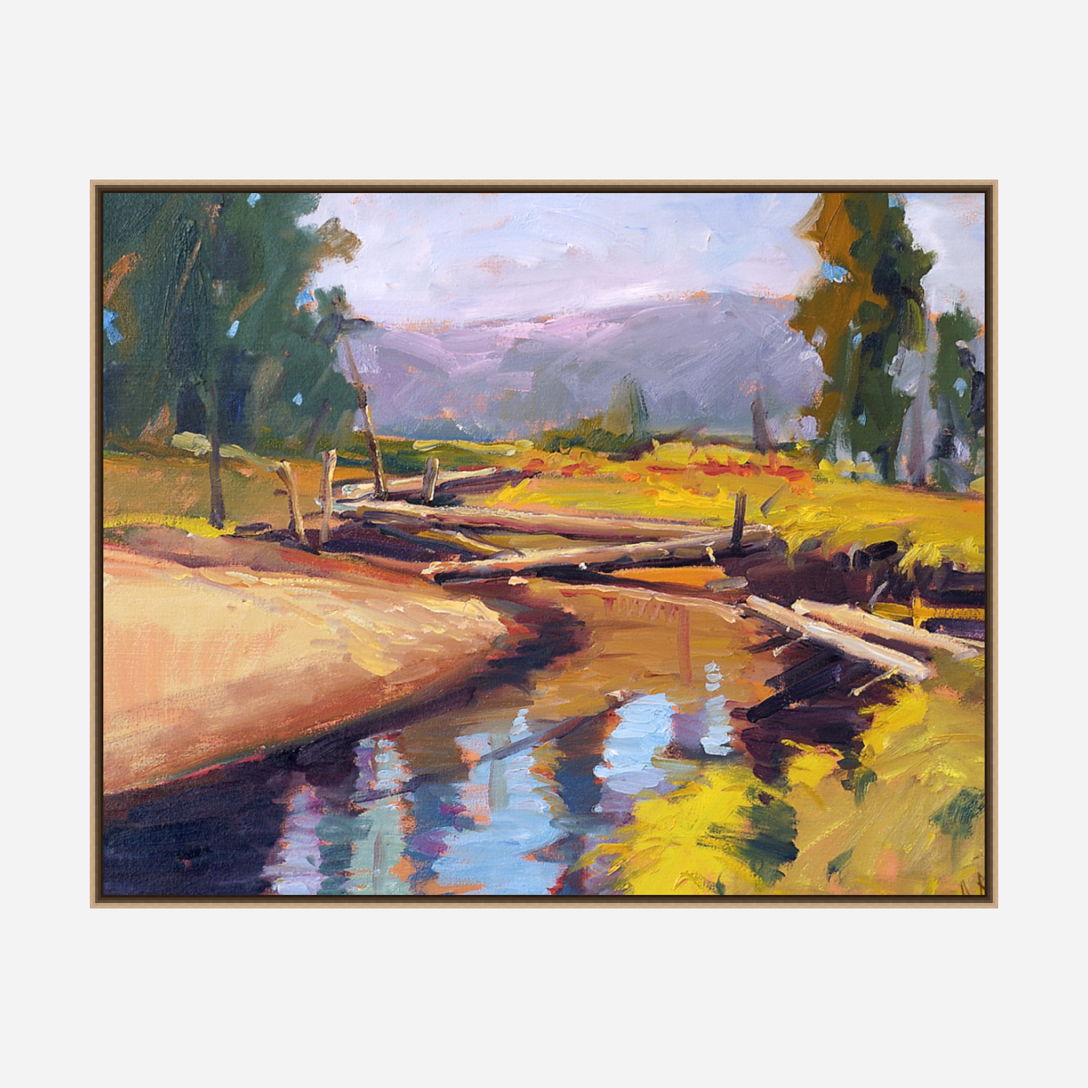 Creek Crossing Artist Enhanced Canvas Print