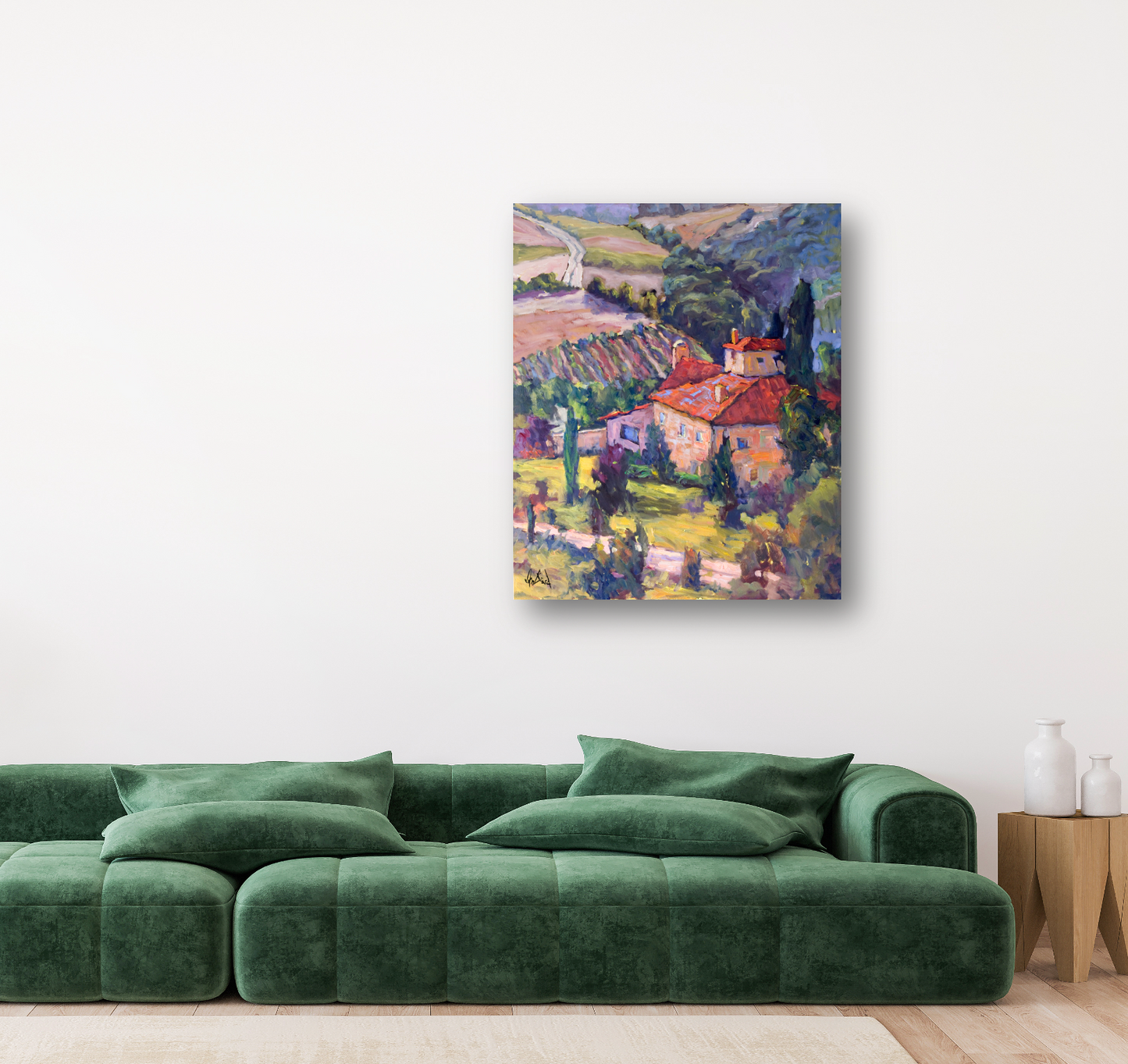 Distant Vineyard Artist Enhanced Canvas Print