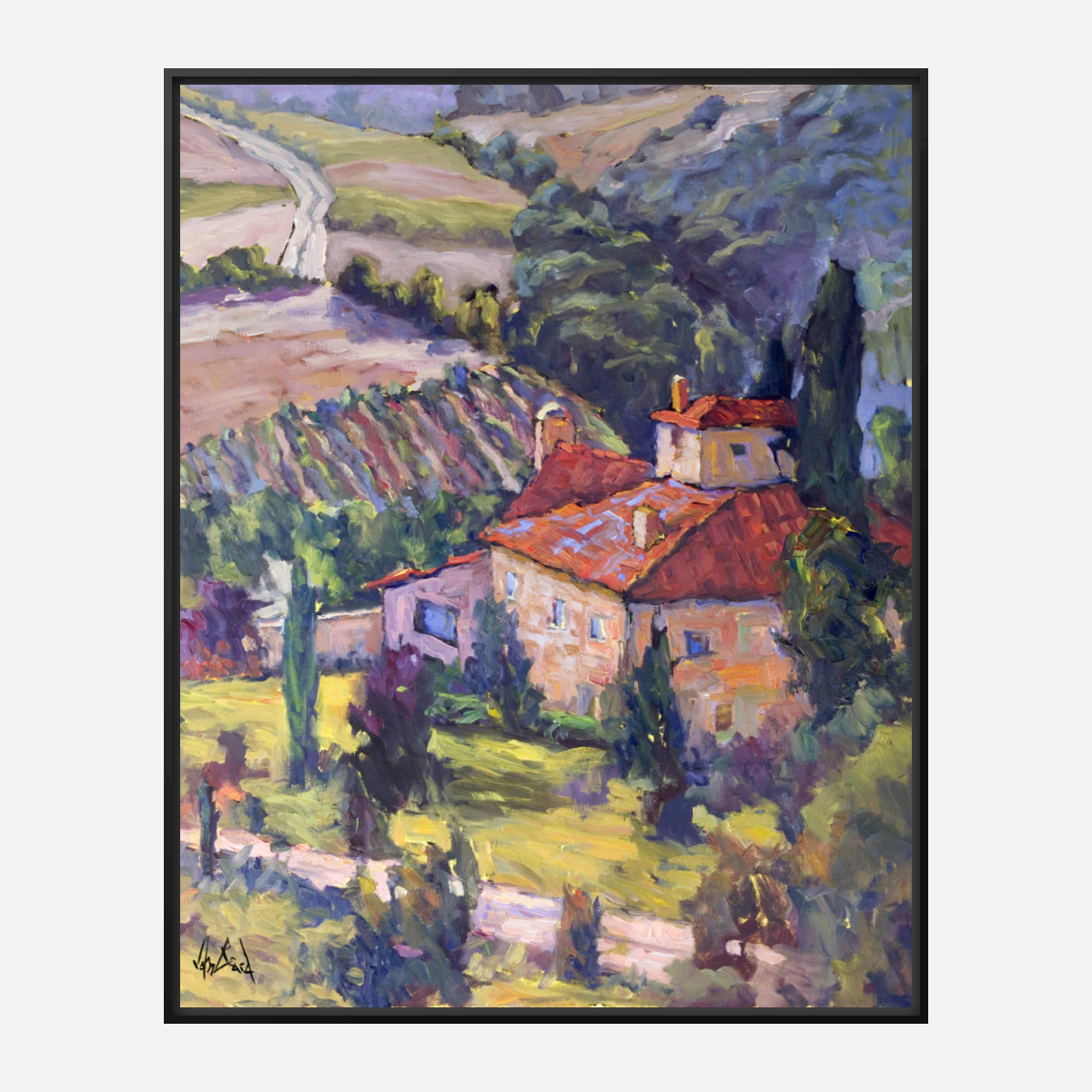 Distant Vineyard Artist Enhanced Canvas Print