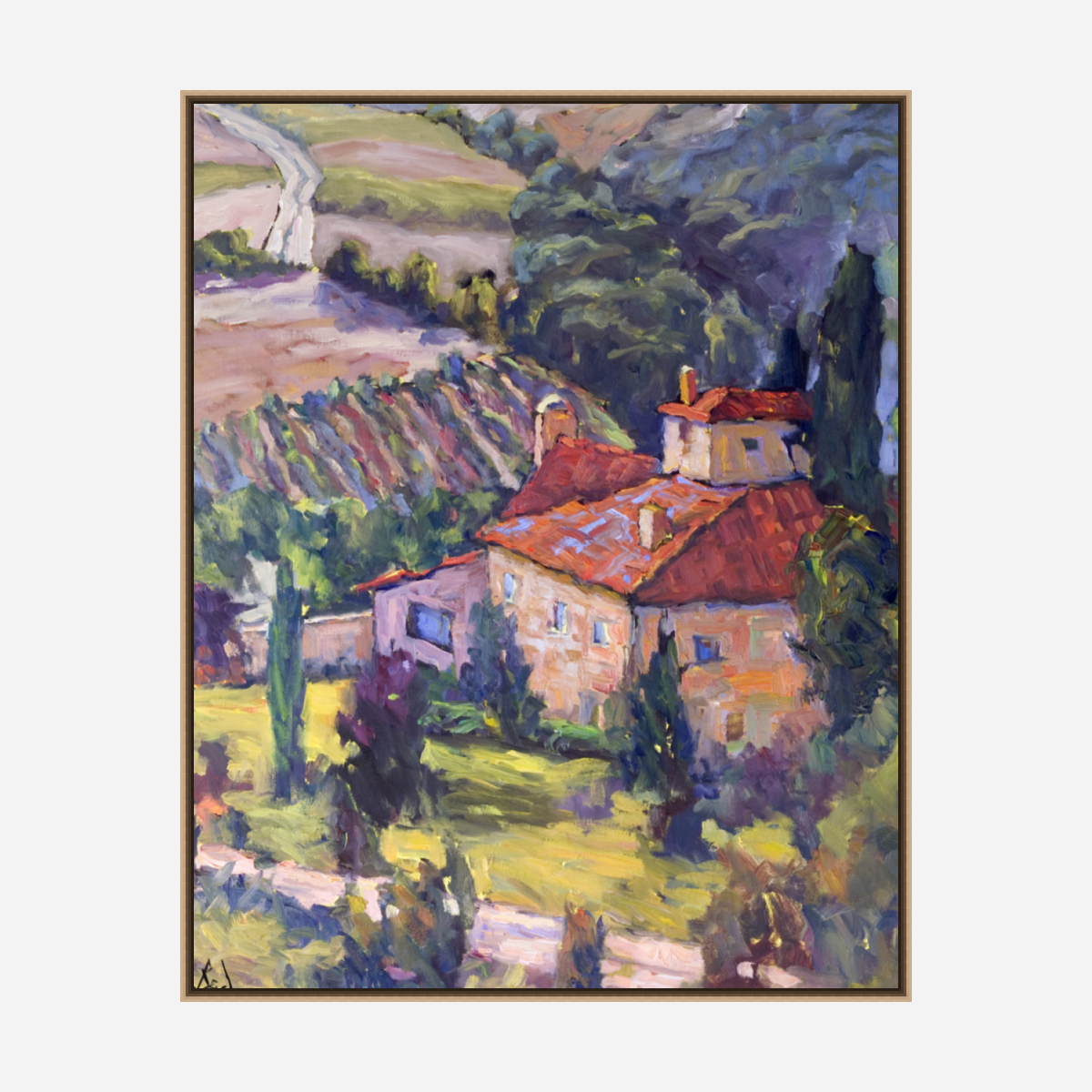 Distant Vineyard Artist Enhanced Canvas Print