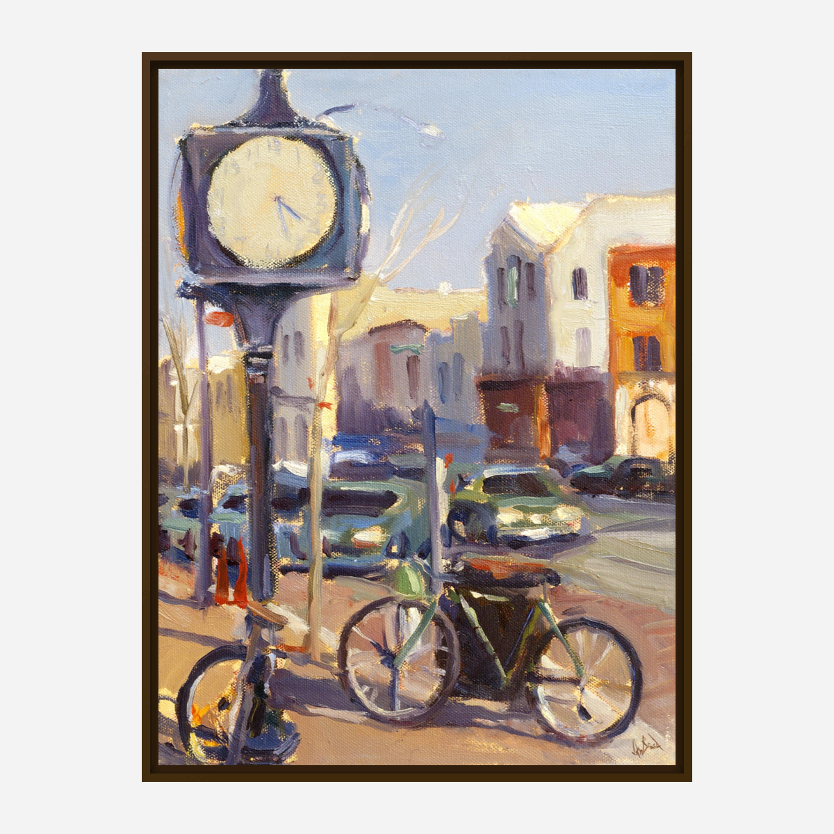 Downtown Clock Enhanced Canvas Print