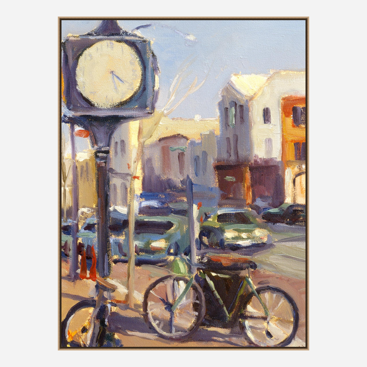 Downtown Clock Enhanced Canvas Print