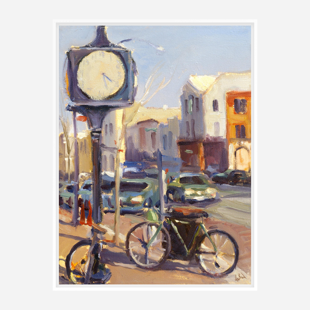 Downtown Clock Enhanced Canvas Print