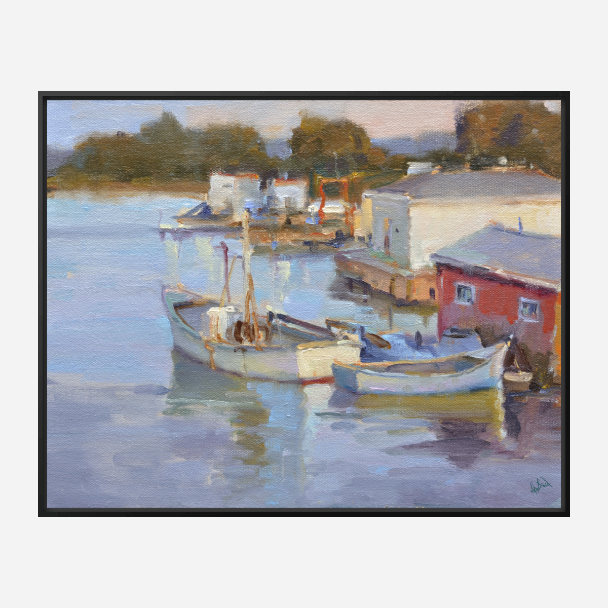 Fishing Village Artist Enhanced Canvas Print