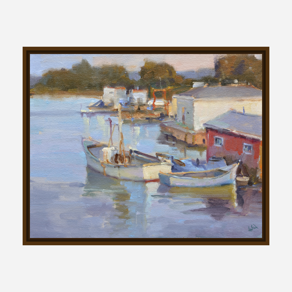 Fishing Village Artist Enhanced Canvas Print