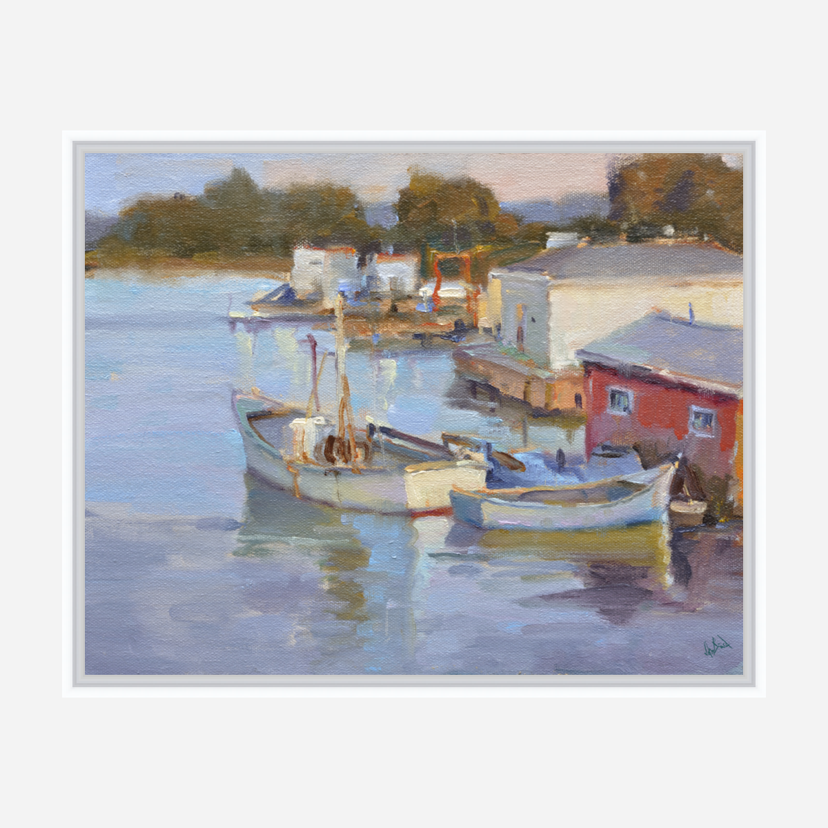 Fishing Village Artist Enhanced Canvas Print