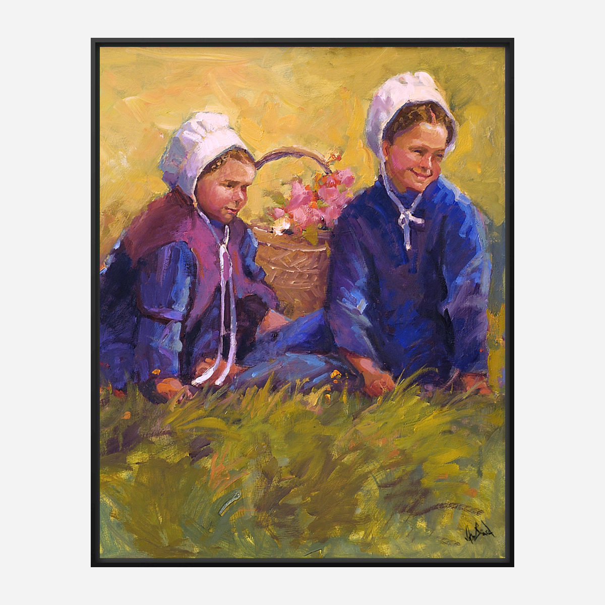 Flower Girls Artist Enhanced Canvas Print