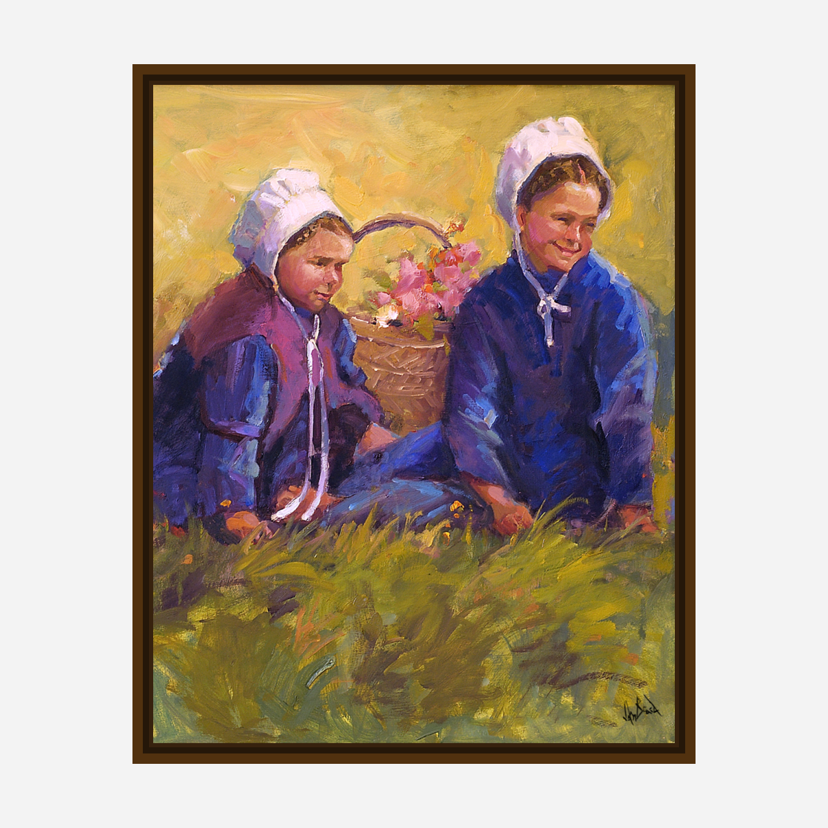 Flower Girls Artist Enhanced Canvas Print