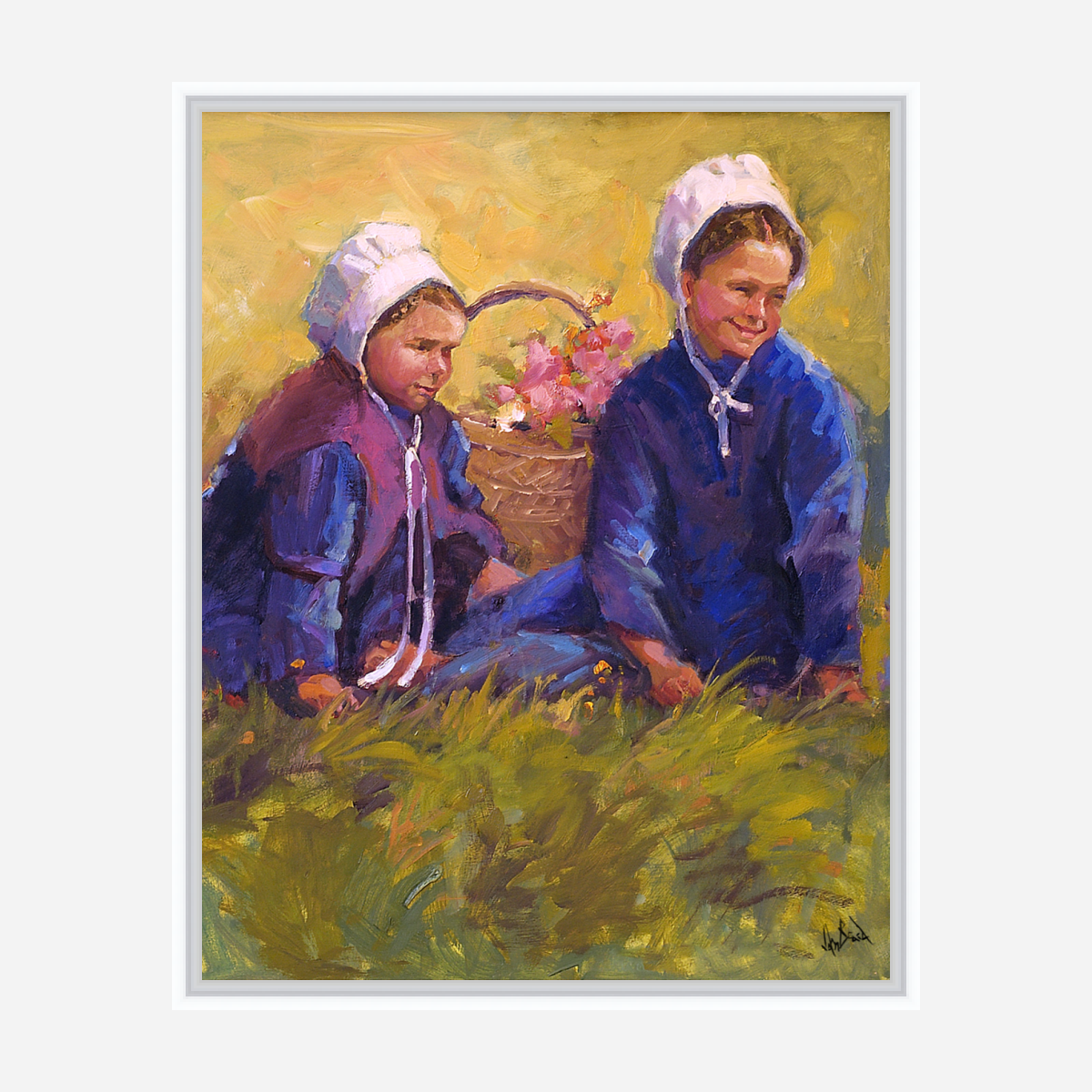 Flower Girls Artist Enhanced Canvas Print