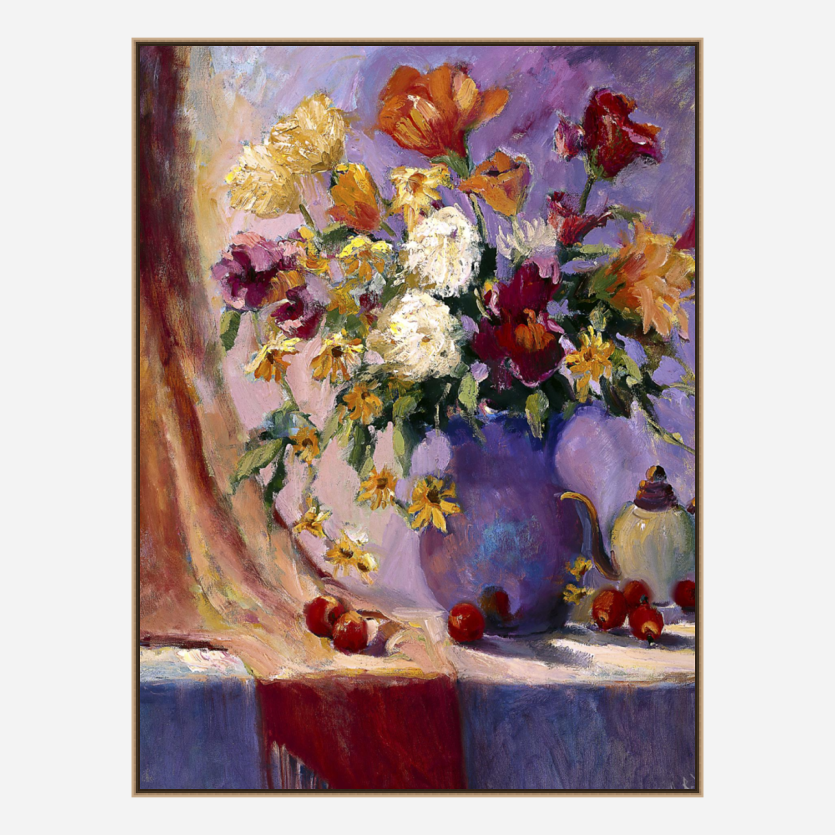 Flowers Still Life Artist Enhanced Canvas Print