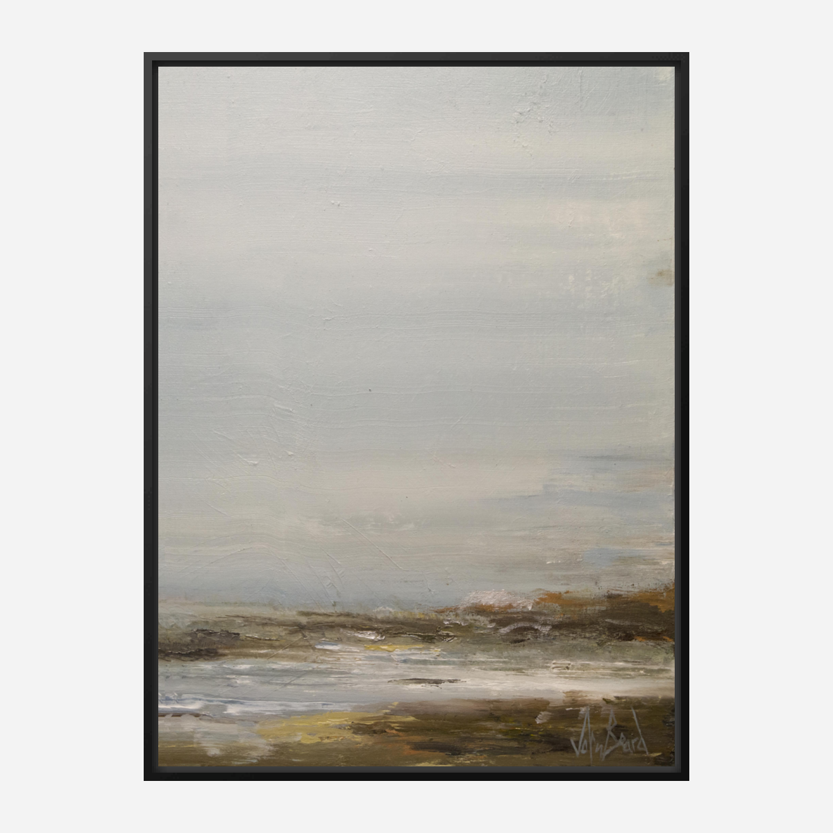 Foggy Shore Artist Enhanced Canvas Print