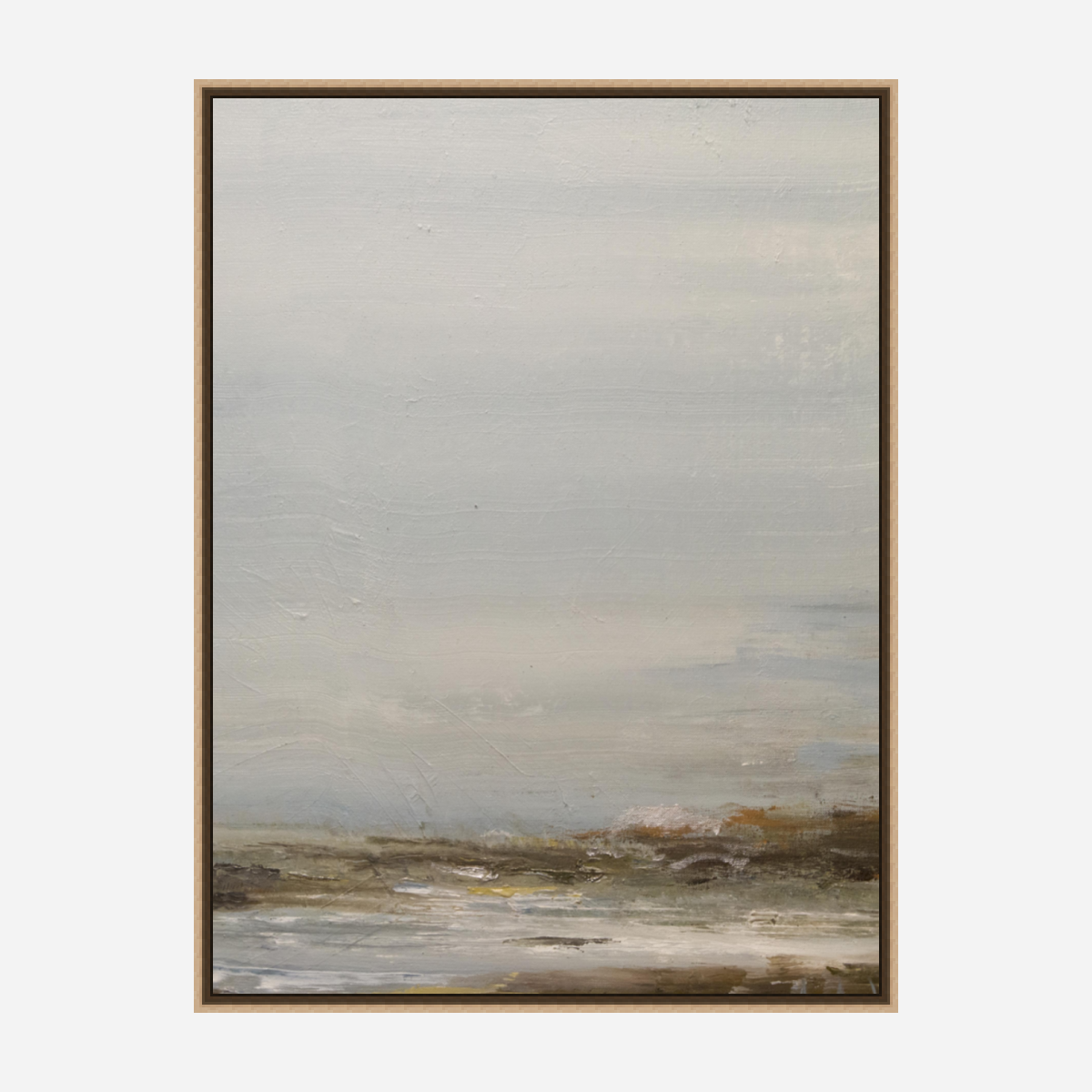 Foggy Shore Artist Enhanced Canvas Print