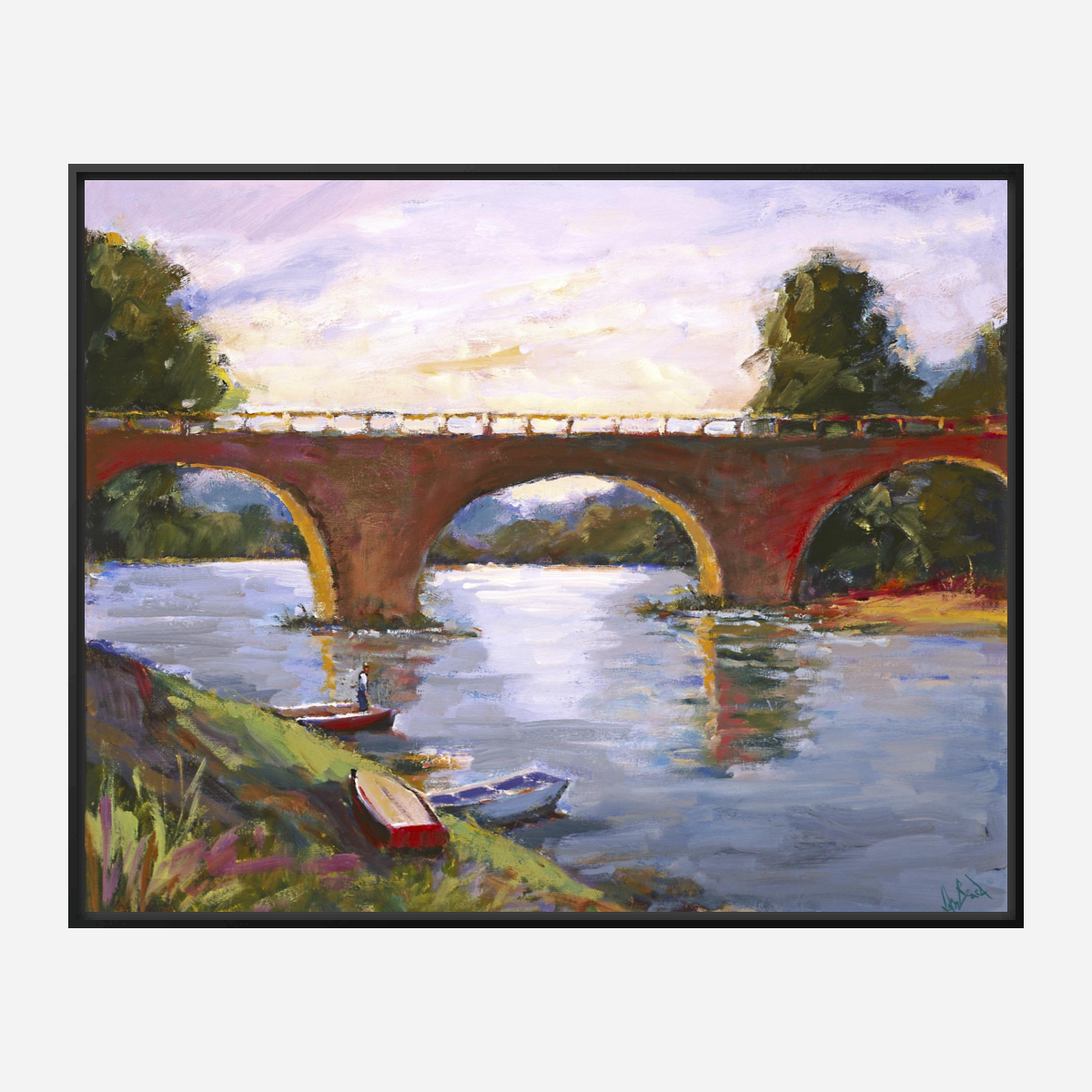 French Bridge Artist Enhanced Canvas Print