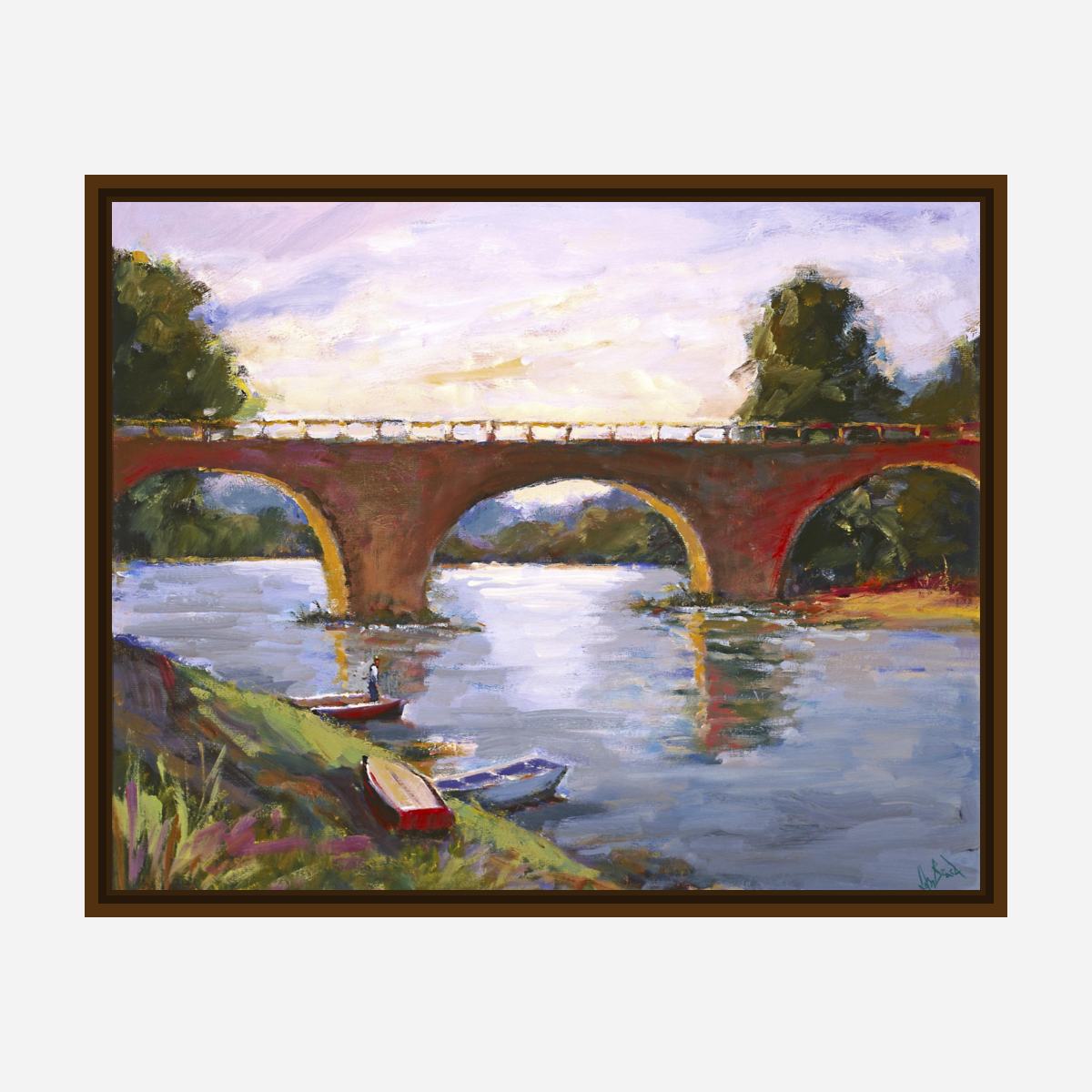 French Bridge Artist Enhanced Canvas Print