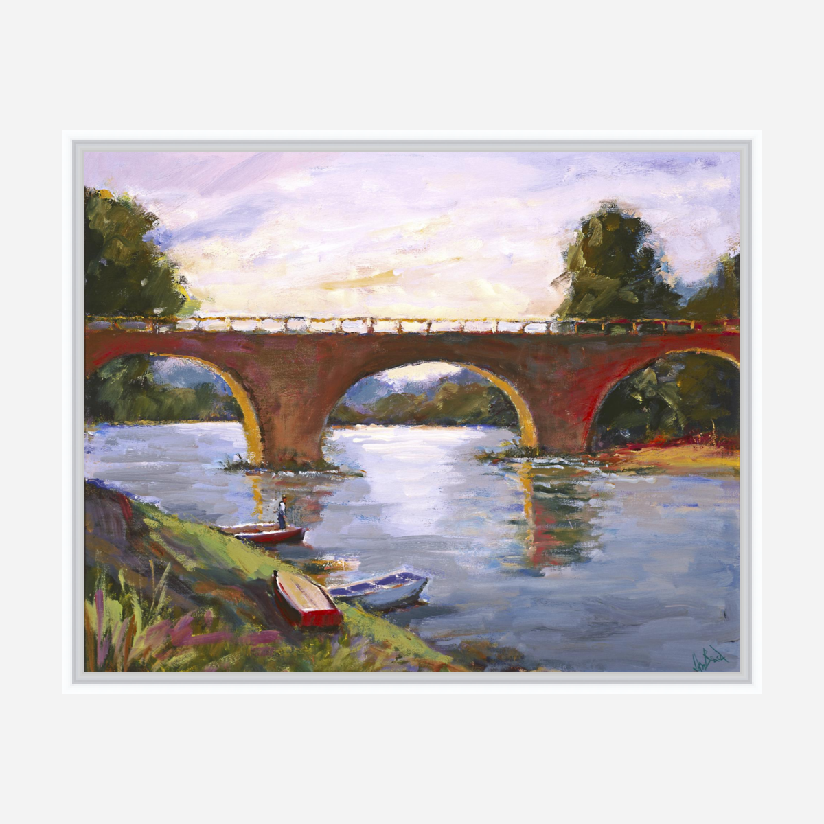 French Bridge Artist Enhanced Canvas Print