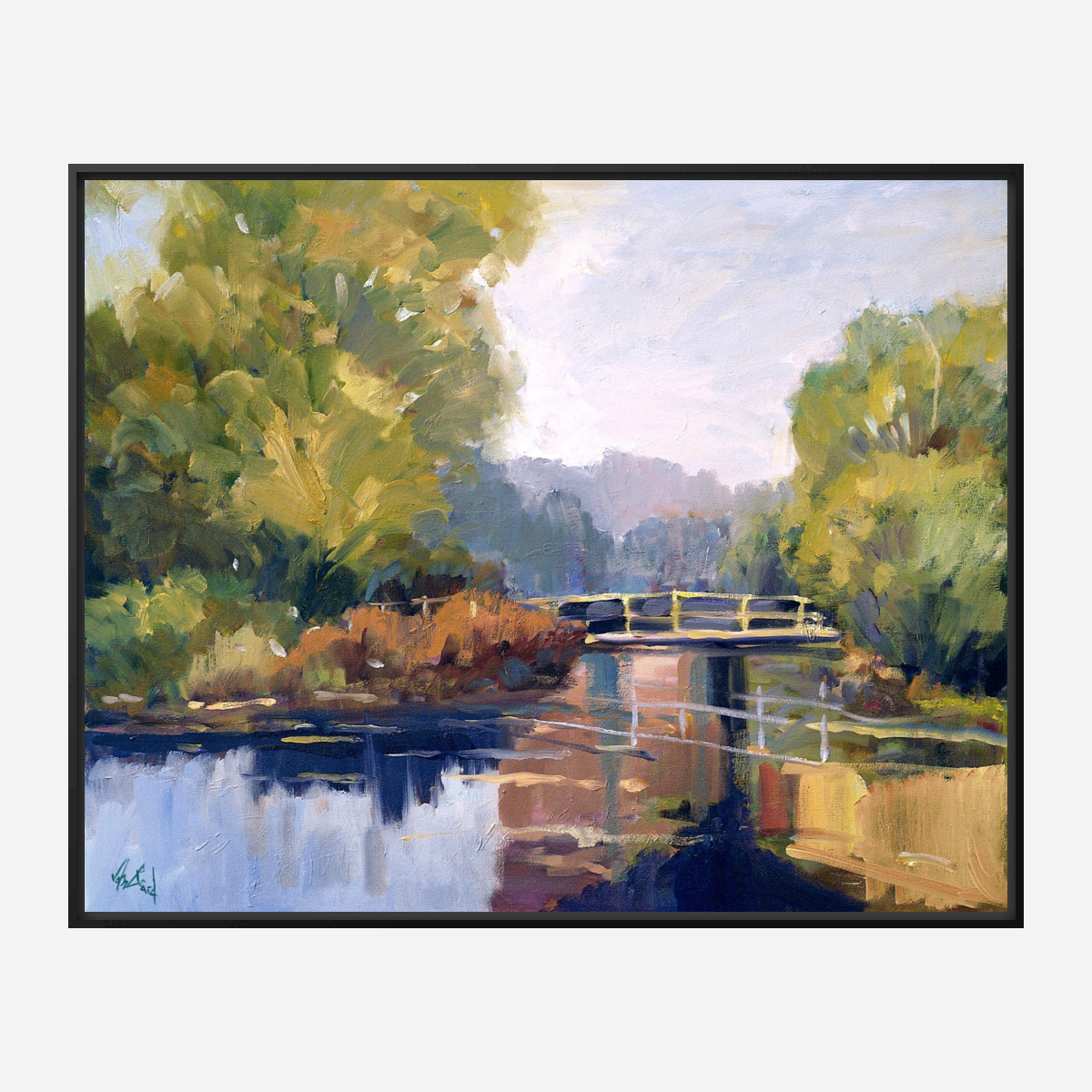 Garden Bridge Artist Enhanced Canvas Print