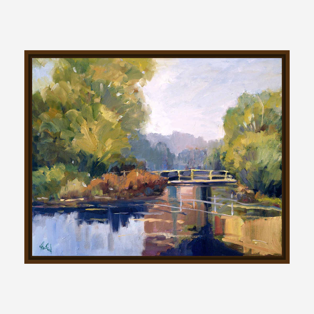 Garden Bridge Artist Enhanced Canvas Print