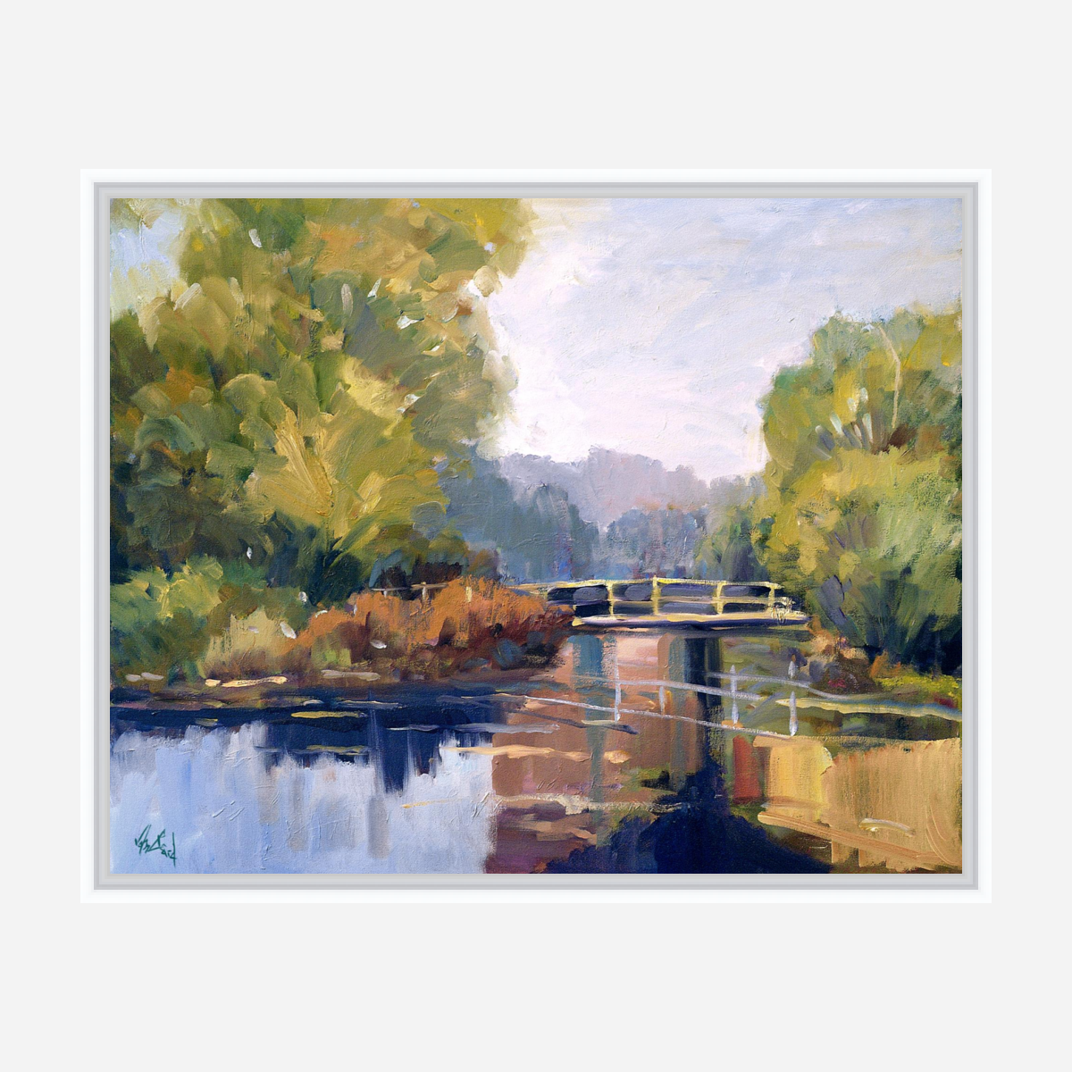 Garden Bridge Artist Enhanced Canvas Print