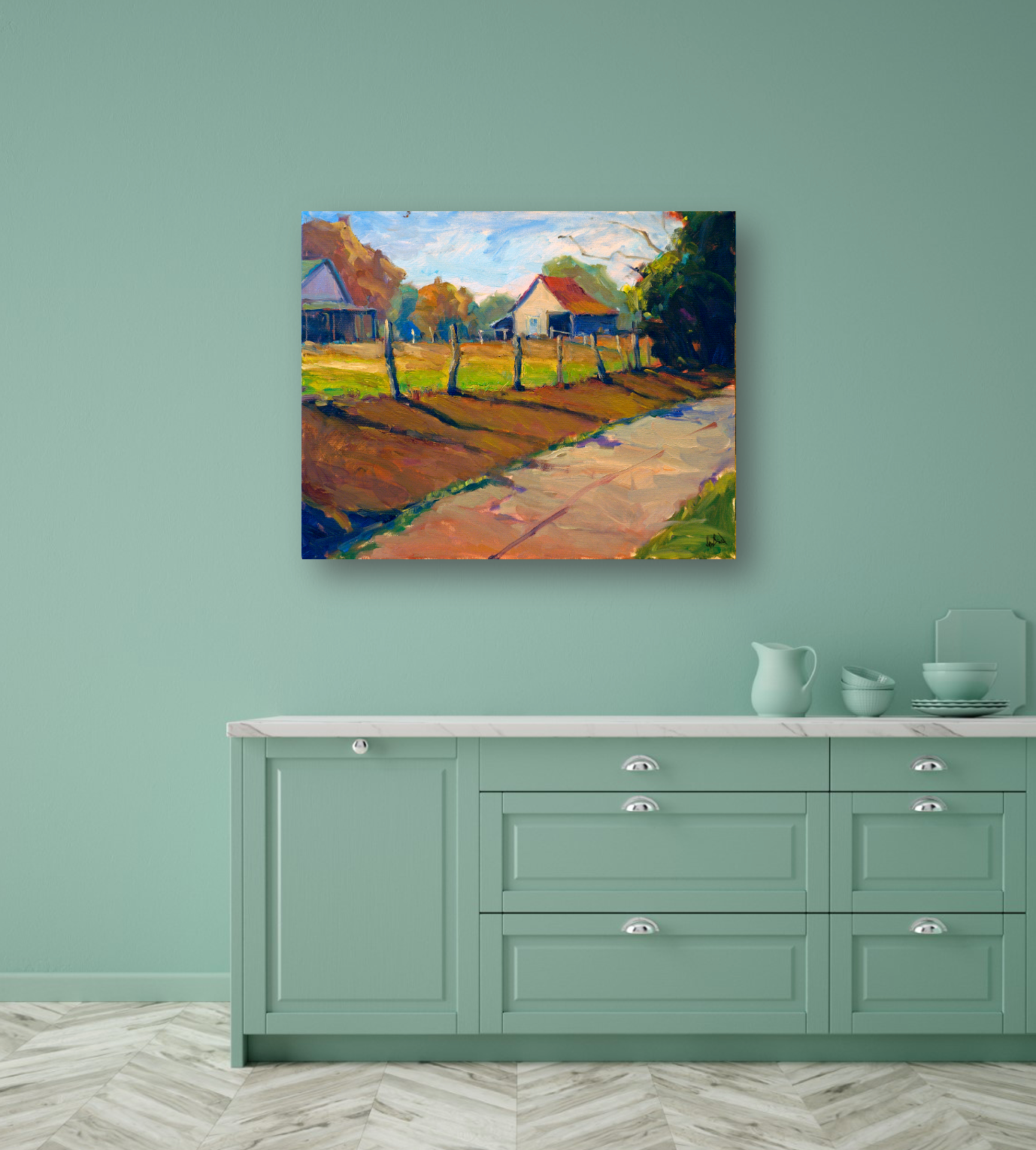 Georgia Barn Artist Enhanced Canvas Print