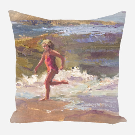 Girl in the Surf Pillow