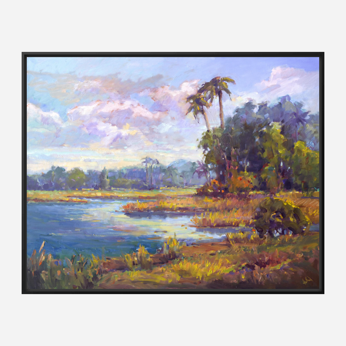 Golden Marsh Artist Enhanced Canvas Print