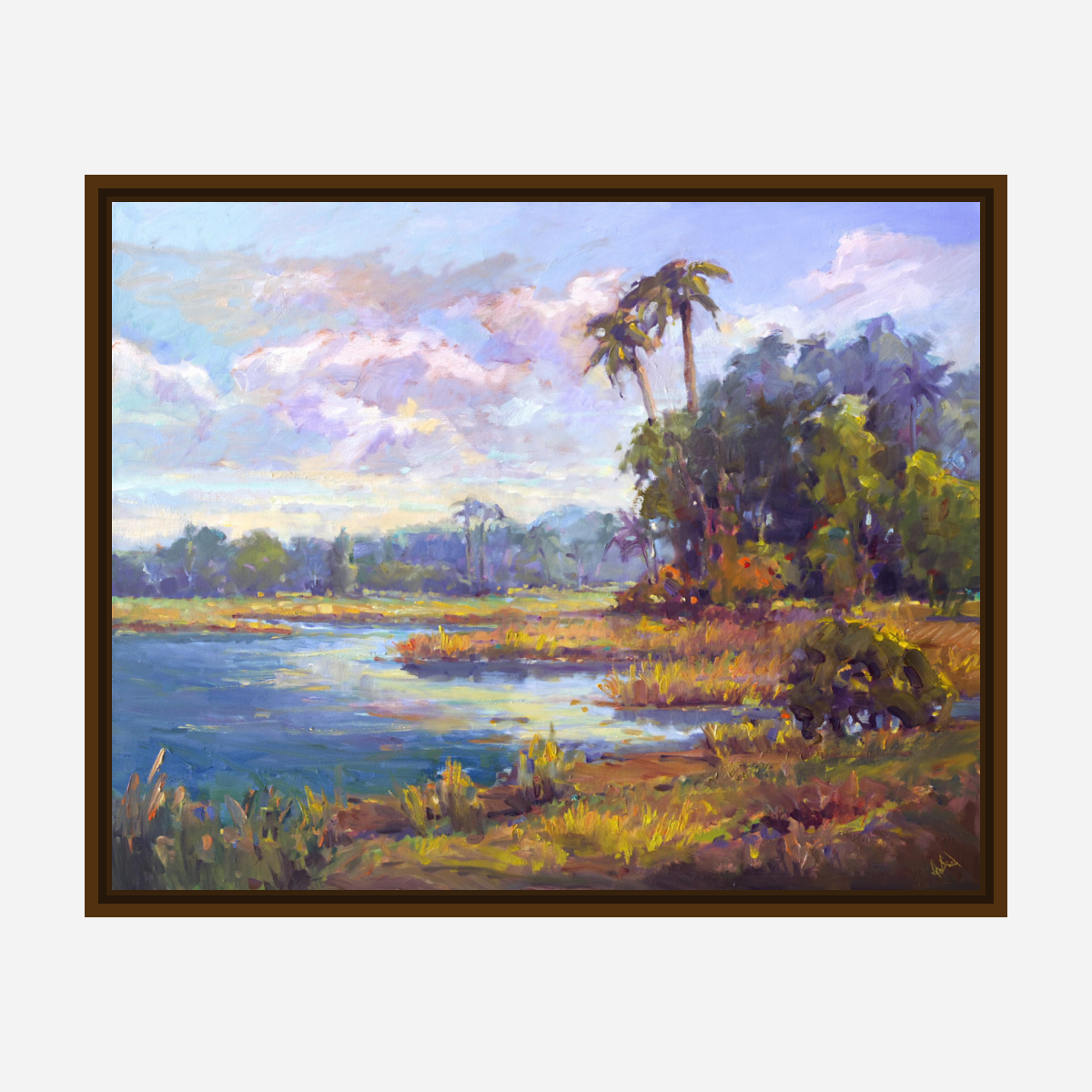 Golden Marsh Artist Enhanced Canvas Print