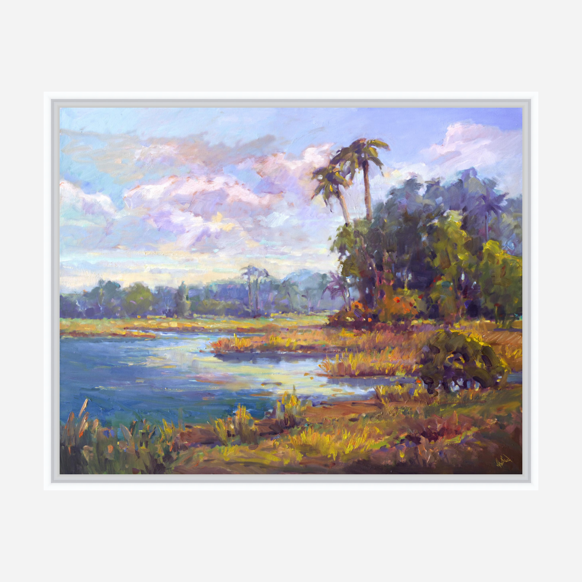 Golden Marsh Artist Enhanced Canvas Print