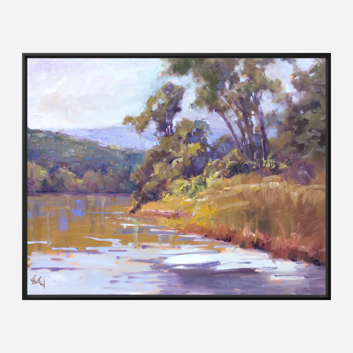 Golden Reflections Artist Enhanced Canvas Print