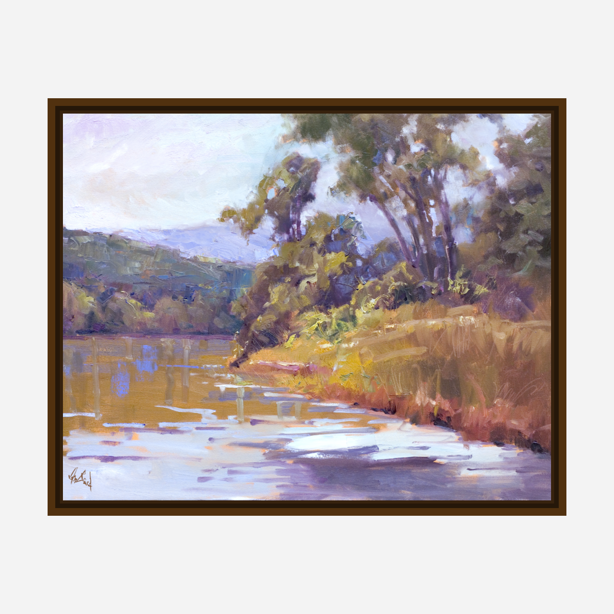 Golden Reflections Artist Enhanced Canvas Print