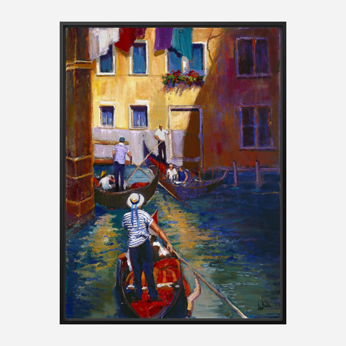 Gondoleers Artist Enhanced Canvas Print