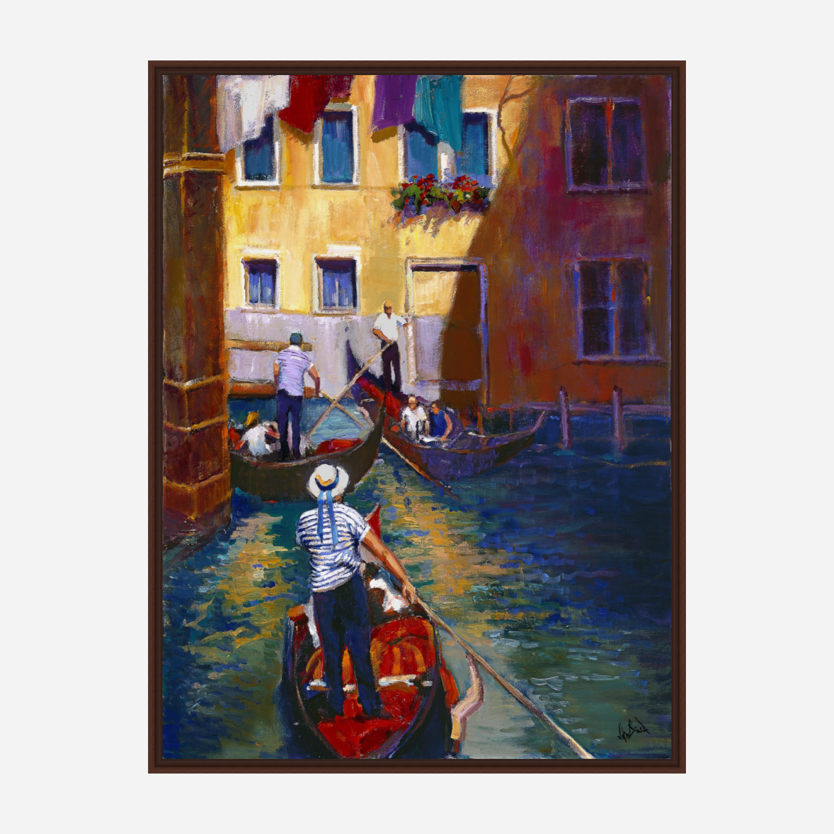 Gondoleers Artist Enhanced Canvas Print