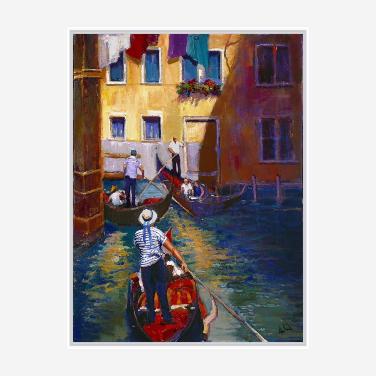 Gondoleers Artist Enhanced Canvas Print