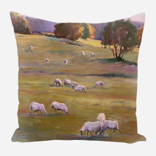 Grazing at Sunset Pillow