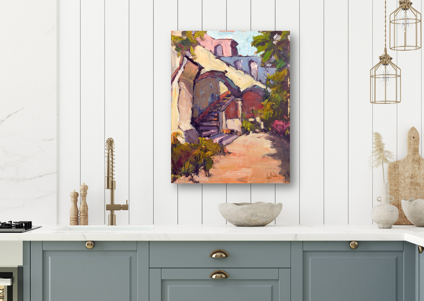 Greek Arches Artist Enhanced Canvas Print