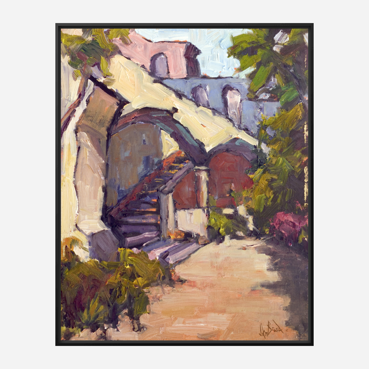 Greek Arches Artist Enhanced Canvas Print