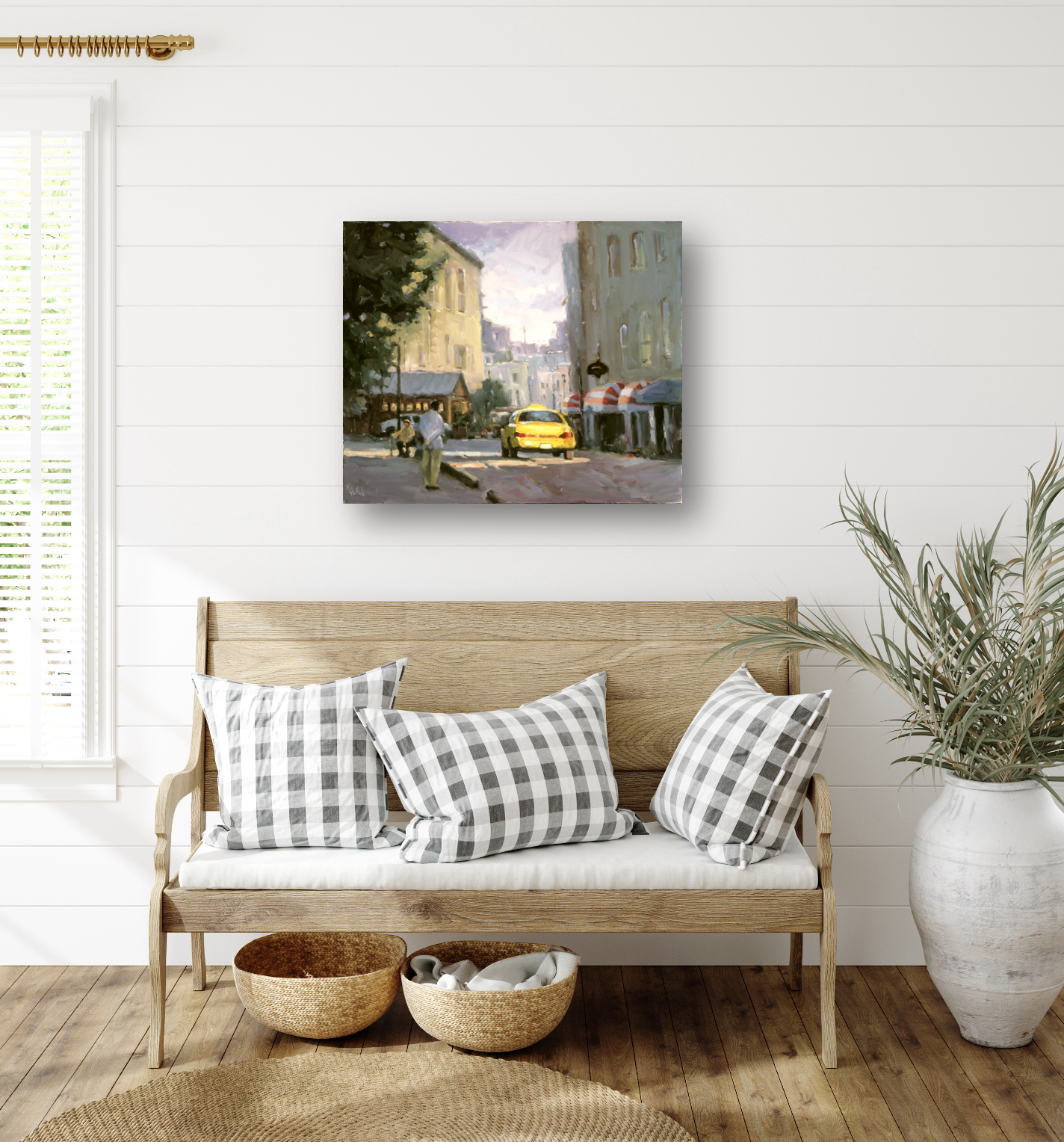 Hey Taxi Artist Enhanced Canvas Print