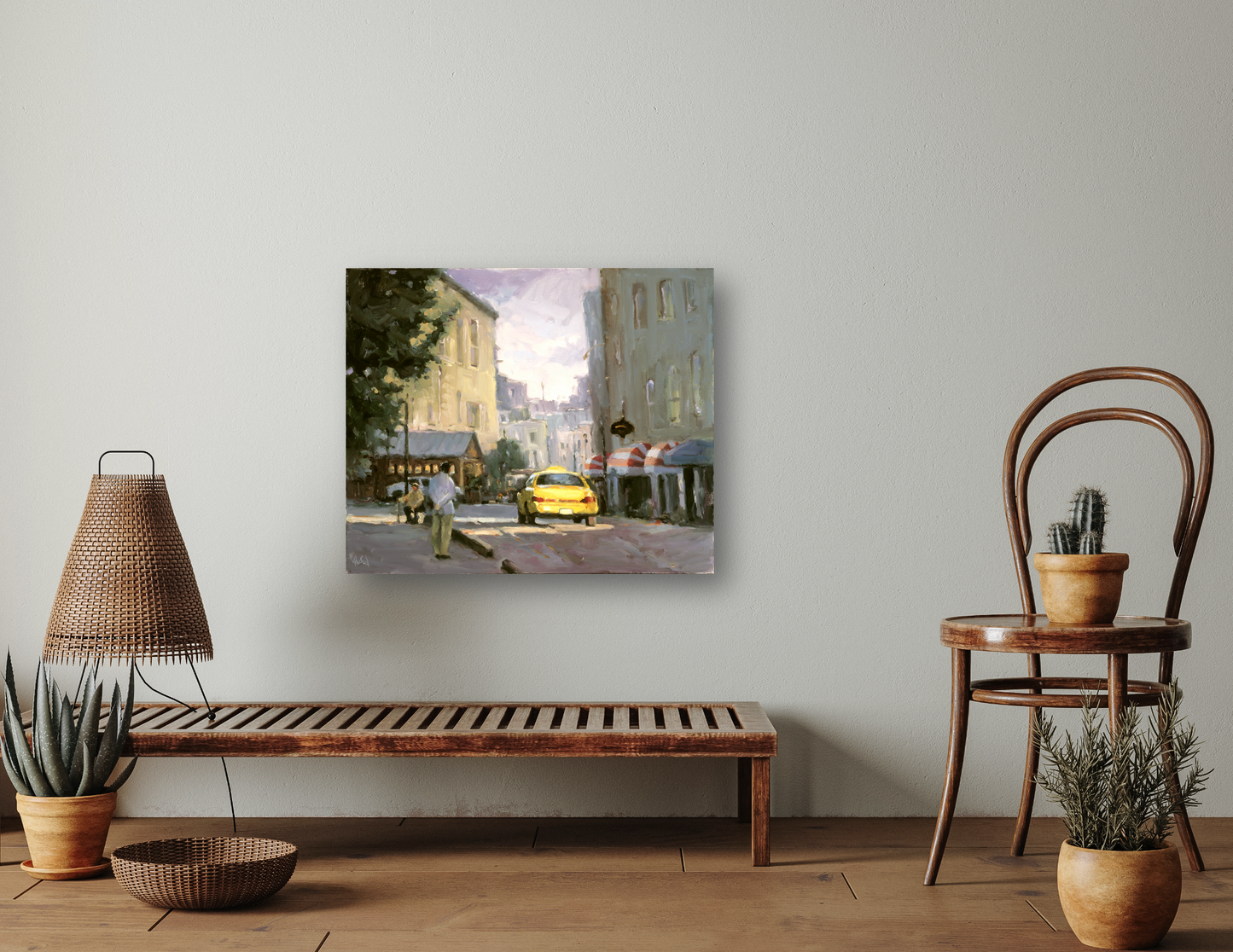 Hey Taxi Artist Enhanced Canvas Print