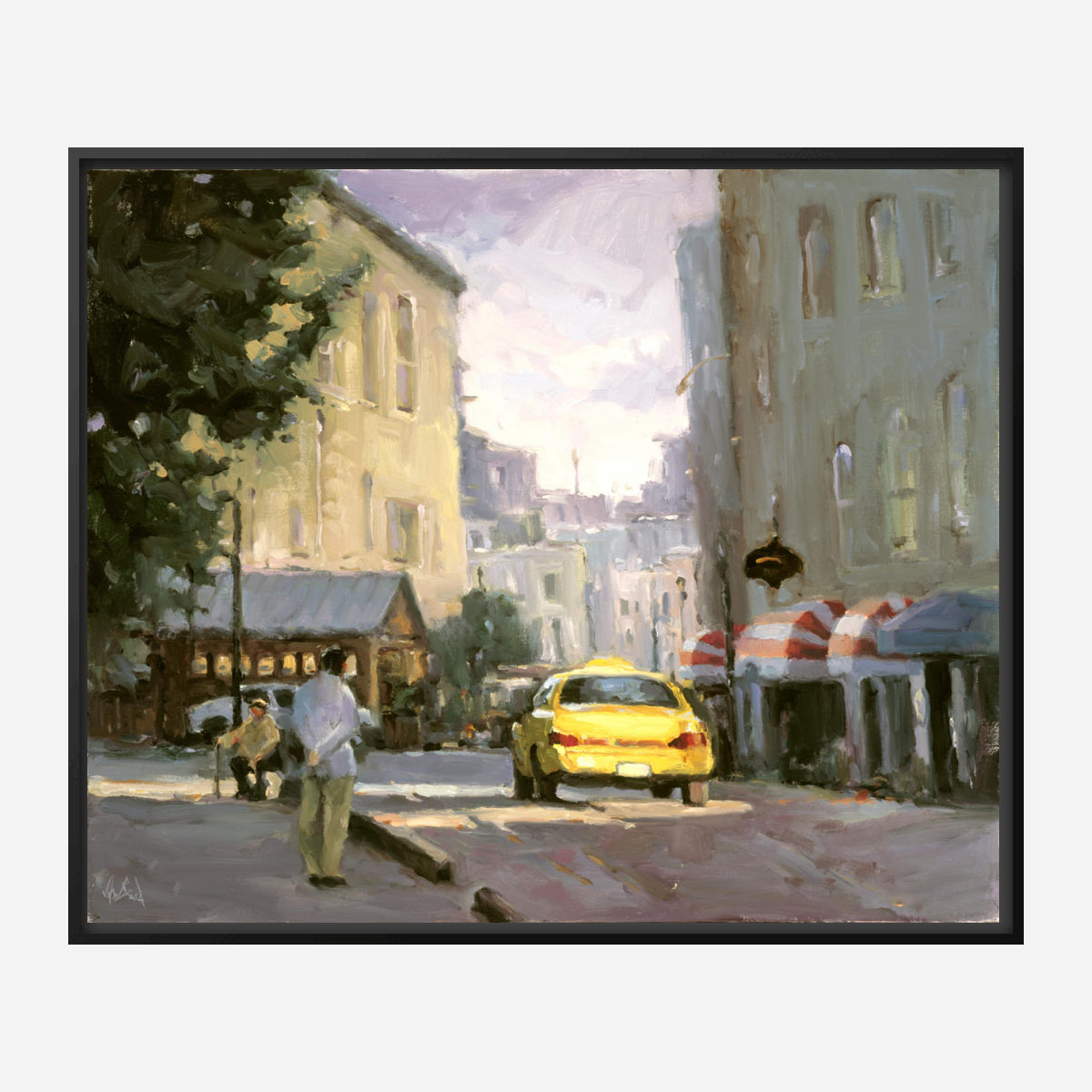 Hey Taxi Artist Enhanced Canvas Print