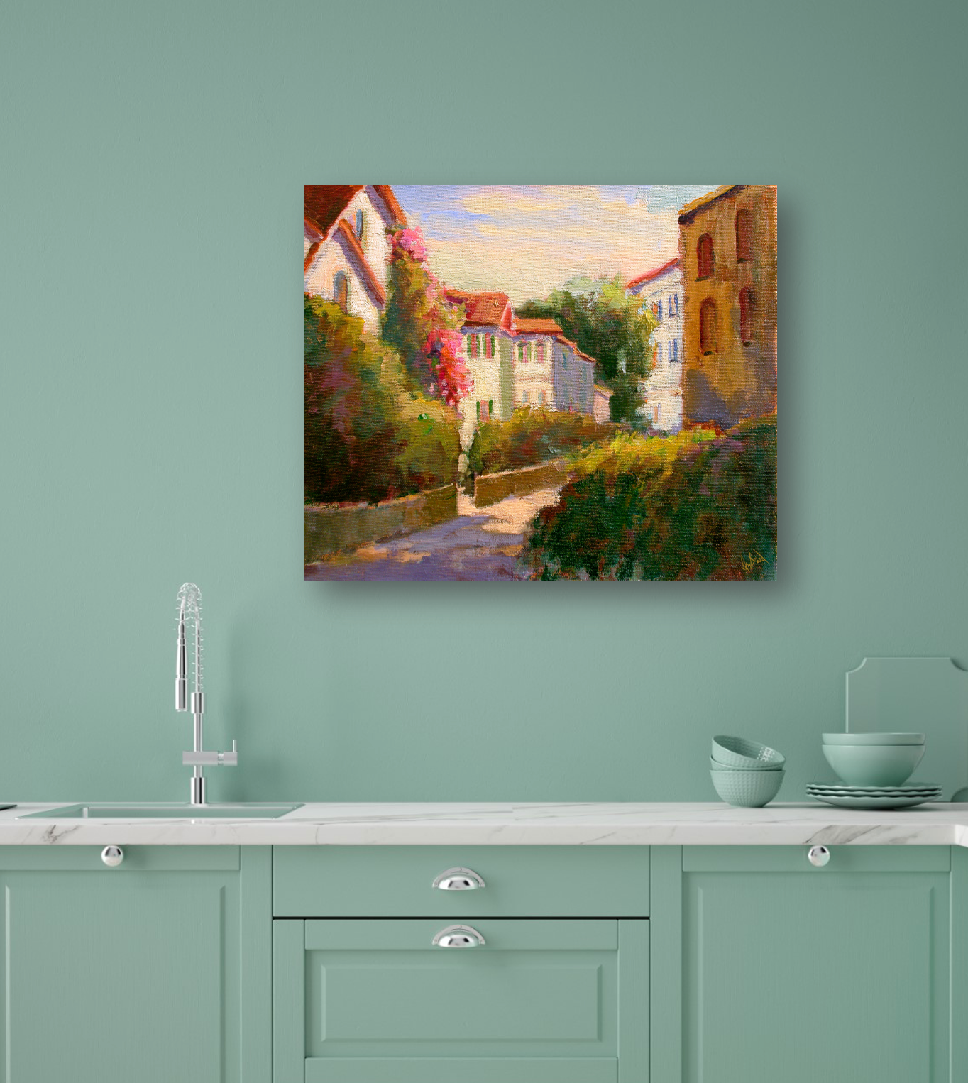 Home from Market Artist Enhanced Canvas Print