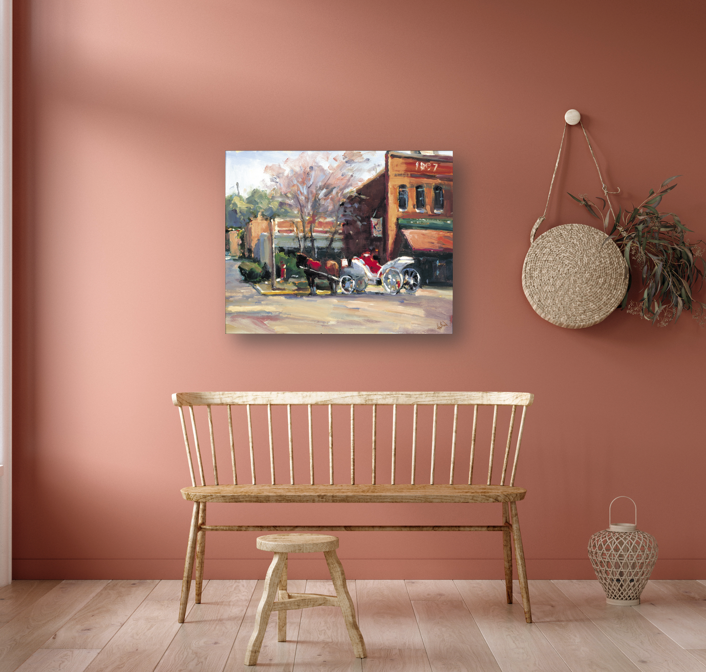 Horse and Carriage Artist Enhanced Canvas Print