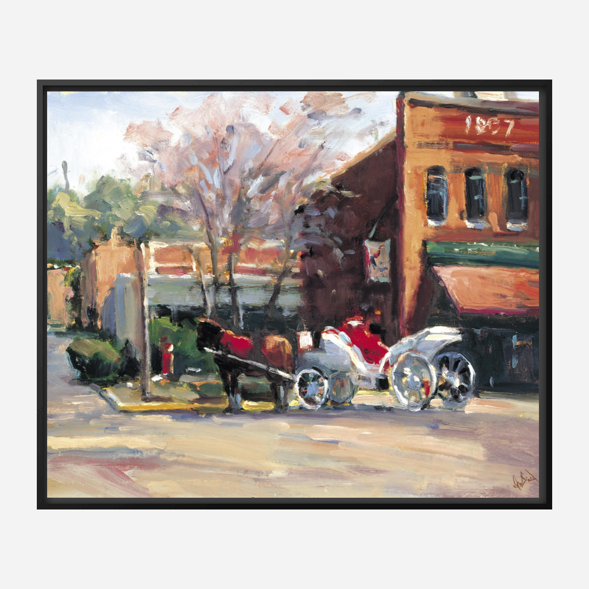 Horse and Carriage Artist Enhanced Canvas Print