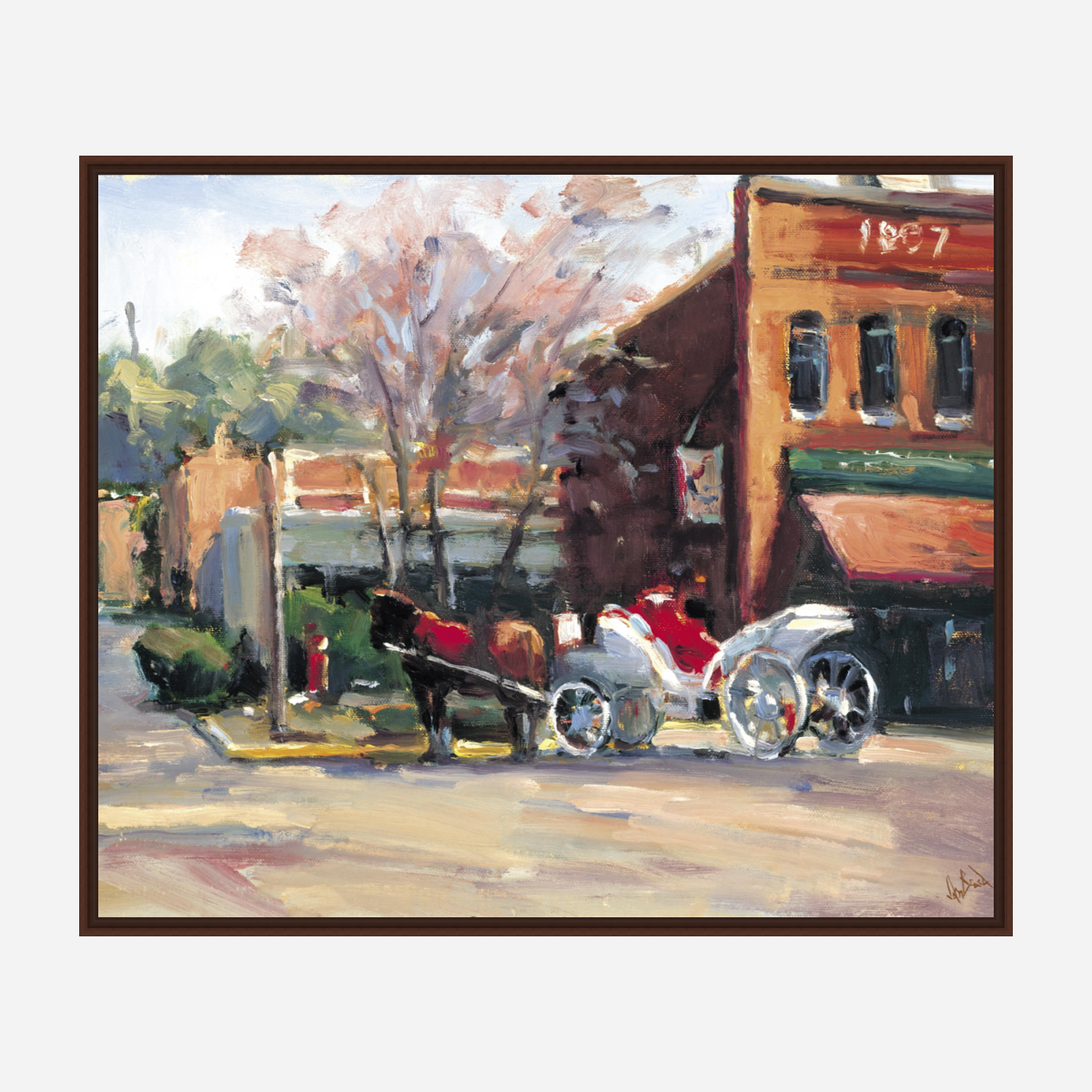 Horse and Carriage Artist Enhanced Canvas Print