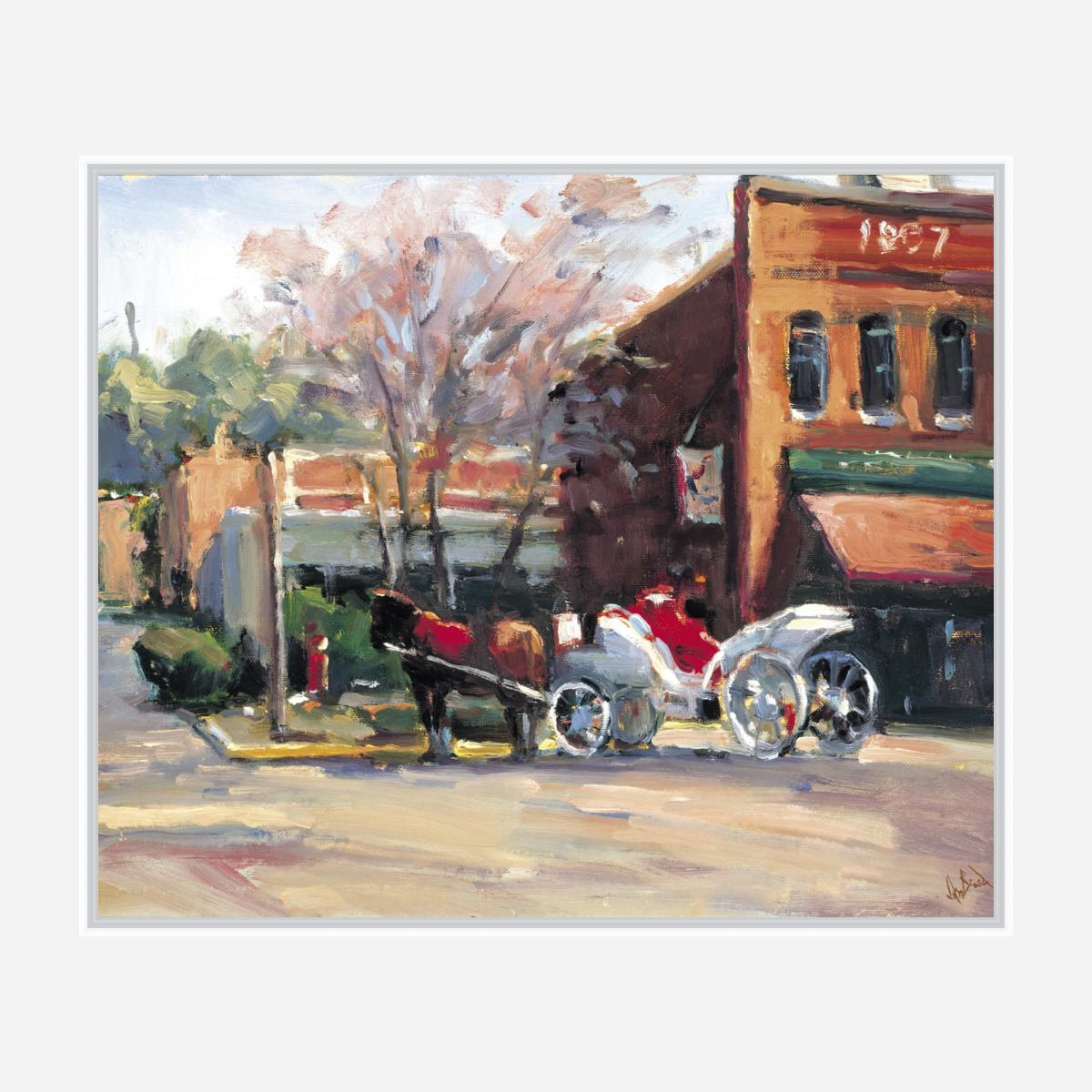 Horse and Carriage Artist Enhanced Canvas Print