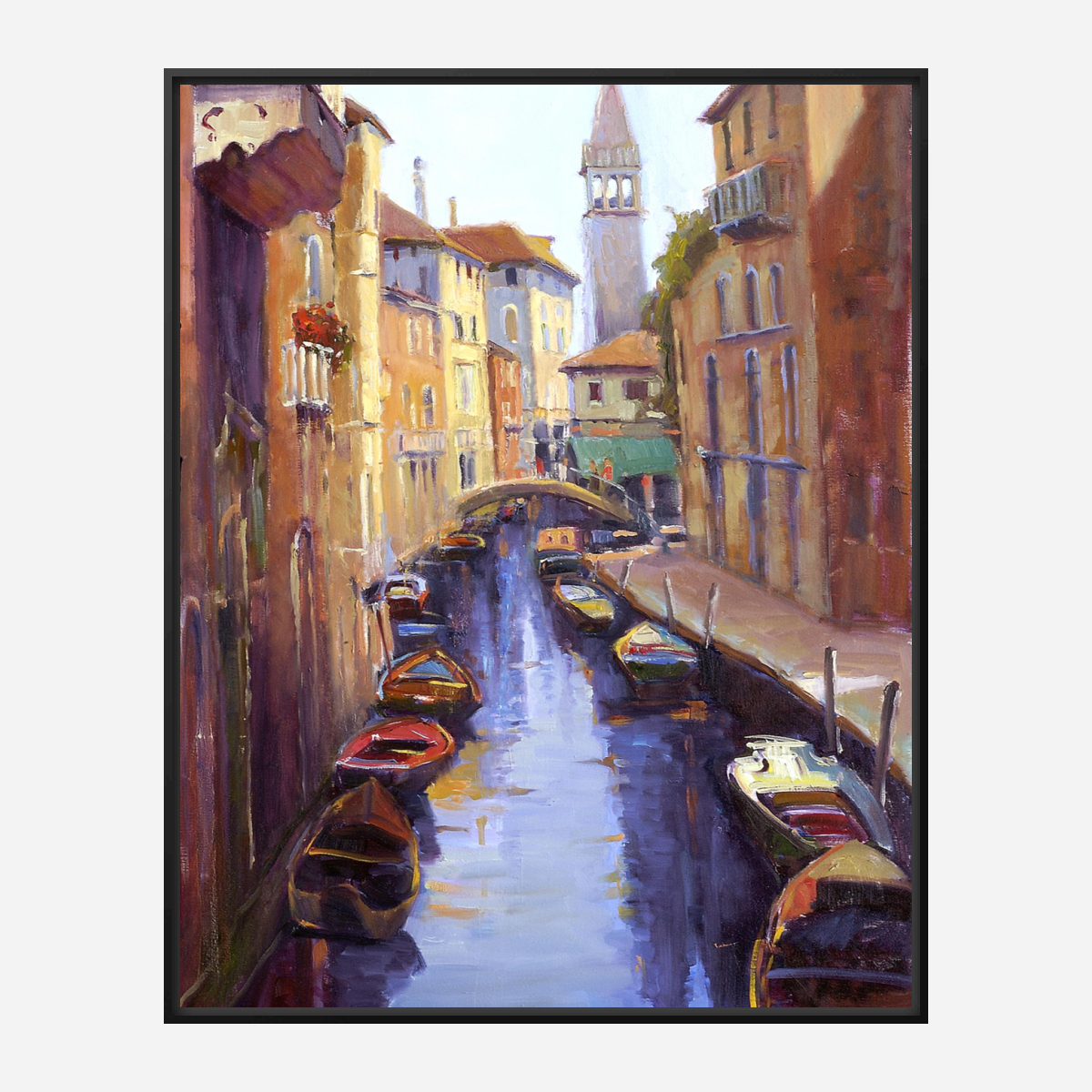 Italian Canal Artist Enhanced Canvas Print