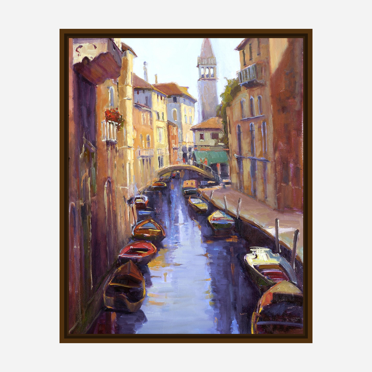 Italian Canal Artist Enhanced Canvas Print