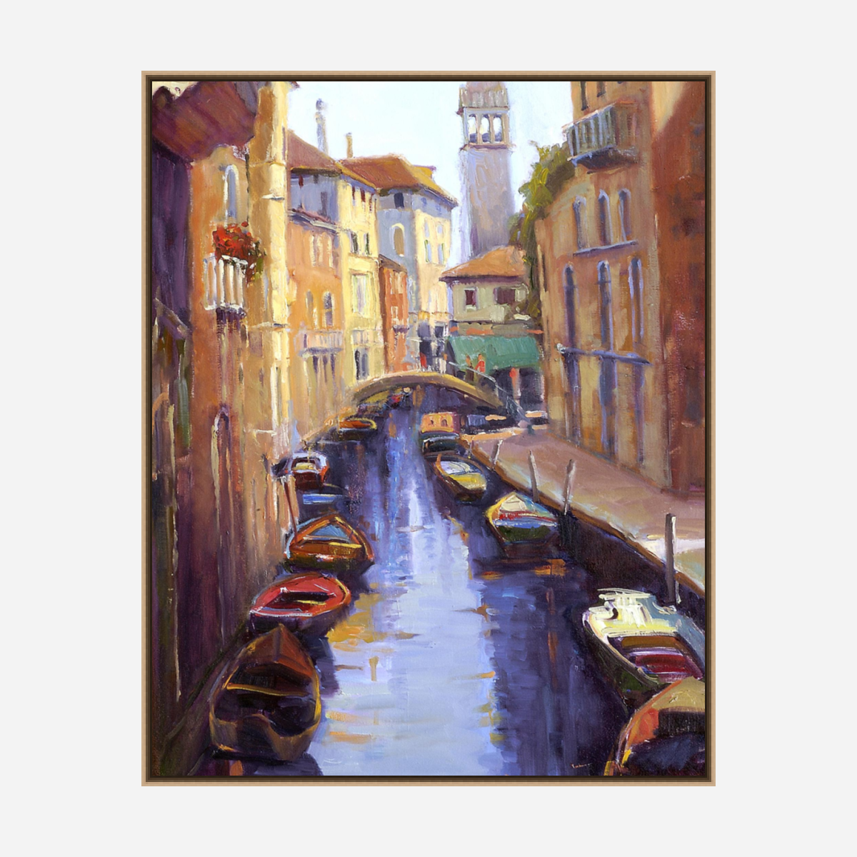 Italian Canal Artist Enhanced Canvas Print